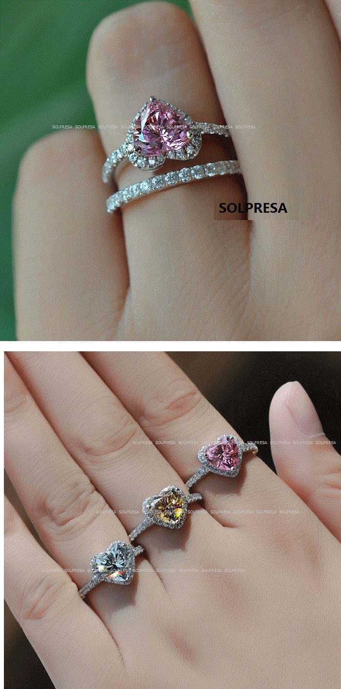 Solpresa Love Zircon Diamond Ring PINK US6