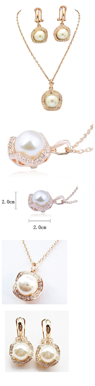 Solpresa Luxury Noble Pearl Pendant Earrings Set