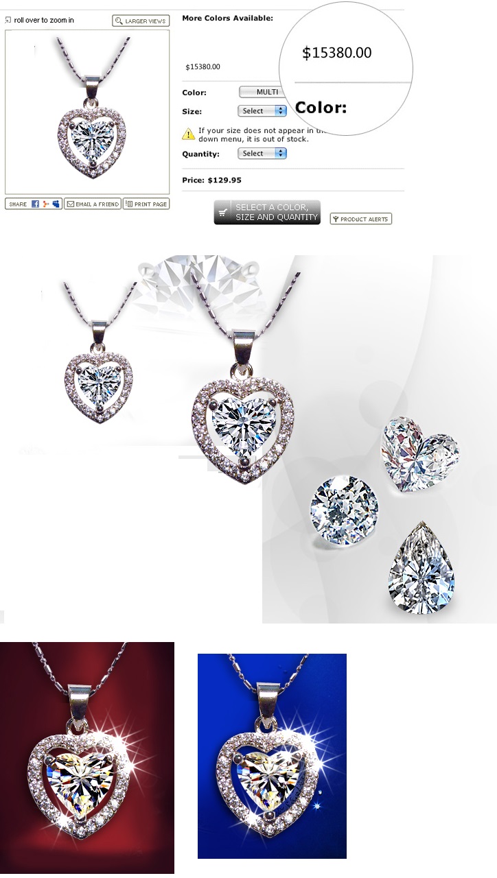 Solpresa Crystal Magma Unique Artistic Heart-Shaped Necklace