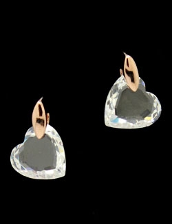 Solpresa Swarovski Transparent Crystal Rose Gold Plated Love Earrings