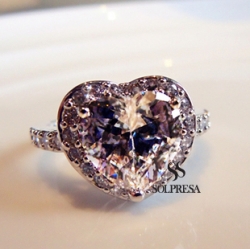 Solpresa One Karat Zircon Crystal Diamond Engagement Ring SMALL Size US5