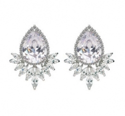 Solpresa Jade Palace Gemstone Exquisite Earrings WHITE