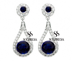 Solpresa Luxurious Roman Design Earrings BLUE